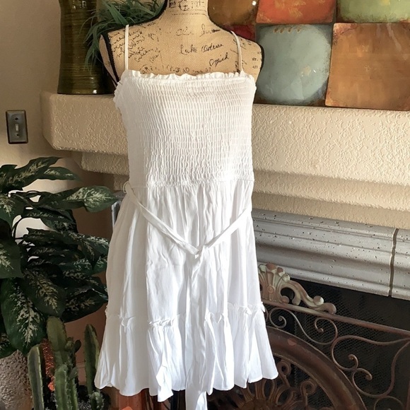 ROW•A White Smocked Bandeau Minidress X-LARGE NWT❤️ Garden Girl - Picture 1 of 11